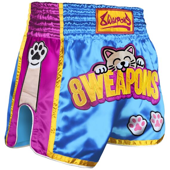 8 WEAPONS Muay Thai Shorts - Meow Thai L, Size: L, Colour: Blue