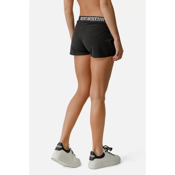 Curved Hem Essential Shorts, Size: M, Colour: Schwarz, 2 image