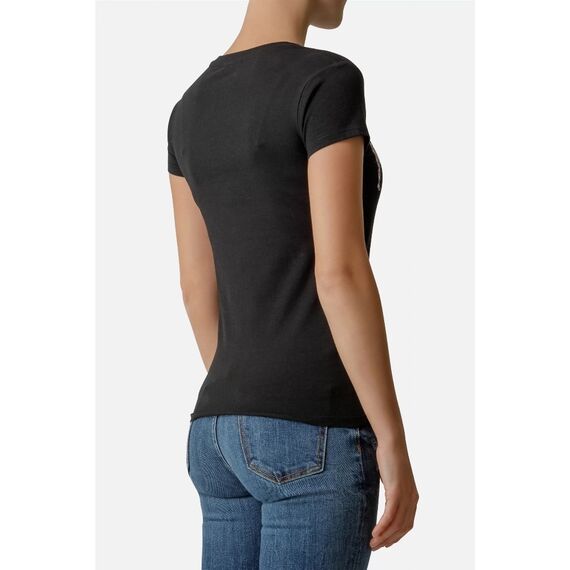 Front Logo Round Neck T-Shirt, Size: M, Colour: Schwarz, 3 image