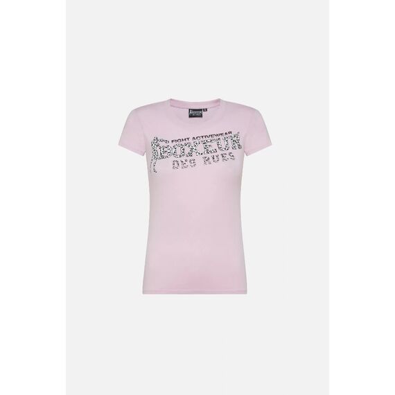 Front Logo Round Neck T-Shirt, Taille: M, Couleur: Rose, 2 image