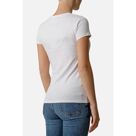 Front Logo Round Neck T-Shirt, Taille: M, Couleur: Blanc, 3 image