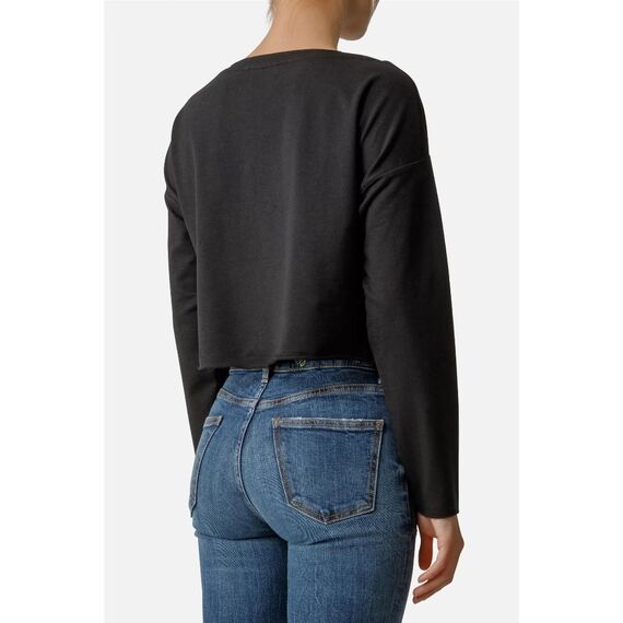 Loose Fit Cropped Sweatshirt, Taille: M, Couleur: Noir, 3 image