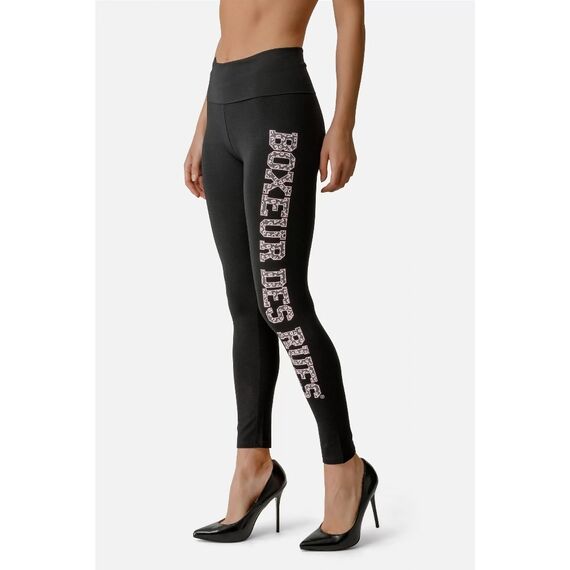 Folded High-Waisted Leggings, Taille: XL, Couleur: Noir