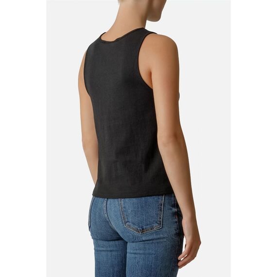 Basic Tank Top With Front Logo, Taille: S, Couleur: Noir, 3 image