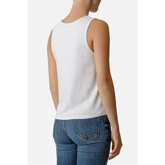 Basic Tank Top With Front Logo, Taille: L, Couleur: Blanc, 3 image