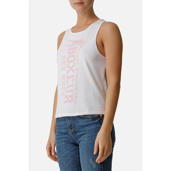 Basic Tank Top With Front Logo, Size: S, Colour: Weiss