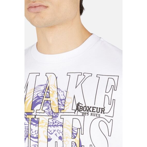 T-Shirt avec imprimés, Taille: M, Couleur: Blanc, 4 image