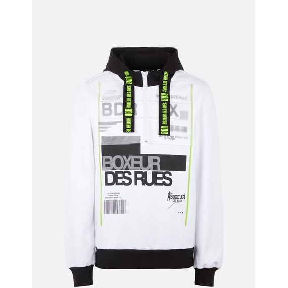 Sweat à capuche Trucker double couche, Taille: M, Couleur: Blanc, 4 image