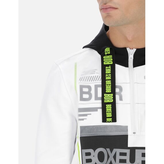 Sweat à capuche Trucker double couche, Taille: M, Couleur: Blanc, 2 image