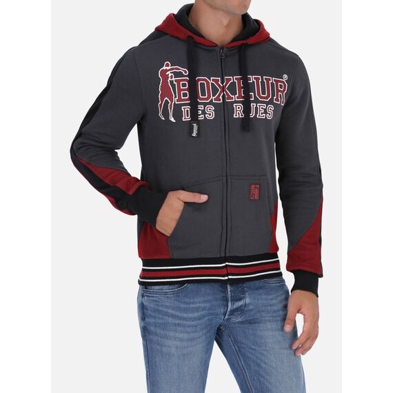 Hooded Full Zip Sweatshirt, Size: 2XL, Colour: Anthracite