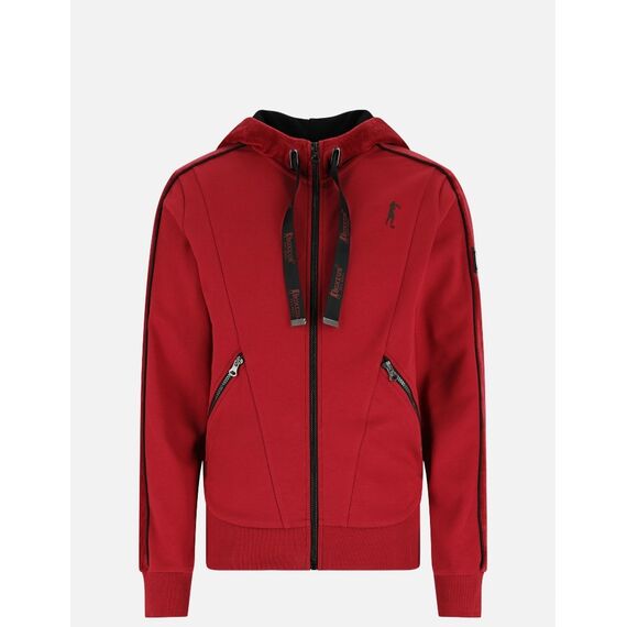 Full Zip Hoodie With Velvet, Size: M, Colour: Bordeau, 4 image