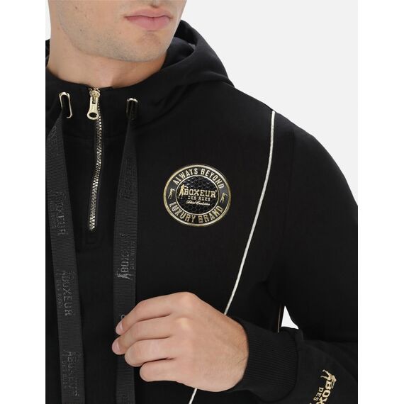 Trucker Hoodie With Badge, Taglia: L, Colore: Nero, 2 image