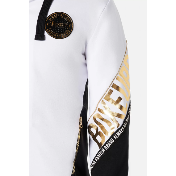 Letter Printed Hooded Full Zip, Bekleidungsgrösse: M, Farbe: Weiss, 3 image