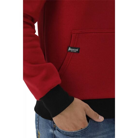 Man Hoodie Sweatshirt, Size: L, Colour: Bordeau, 4 image