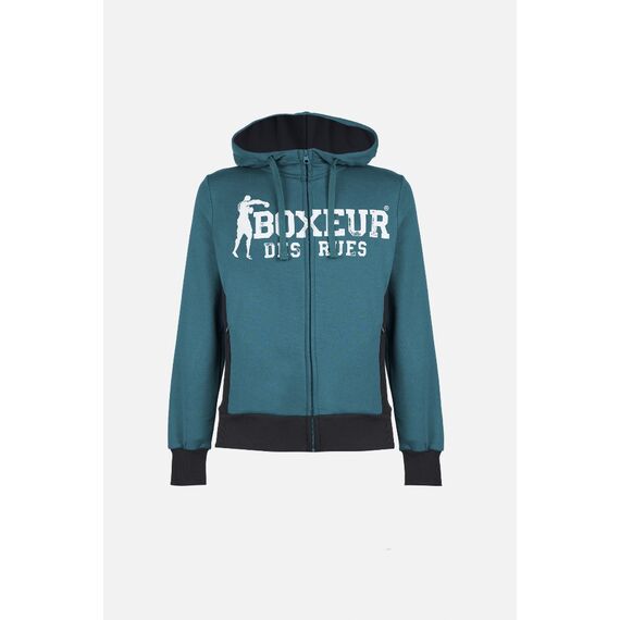 Hooded Full Zip Sweatshirt, Size: L, Colour: Blue, 4 image