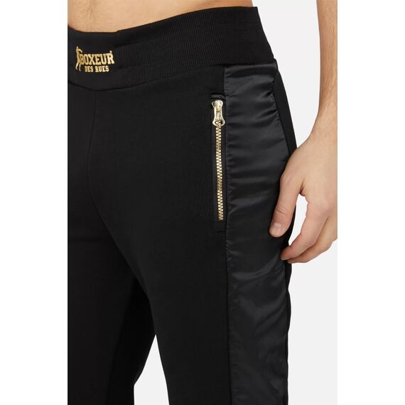 Wide Leg Sweatpant W/Satin, Size: L, Colour: Schwarz, 4 image