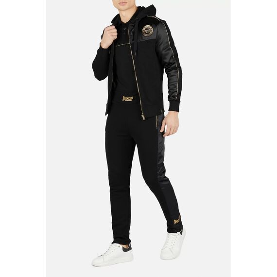 Wide Leg Sweatpant W/Satin, Size: L, Colour: Schwarz, 5 image