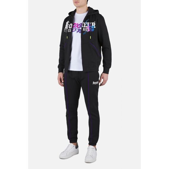 Long Sweatpants W/ Piping, Size: M, Colour: Schwarz, 3 image