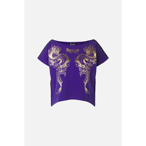 T-Shirt imprimé dragon, Taille: L, Couleur: Violet, 2 image