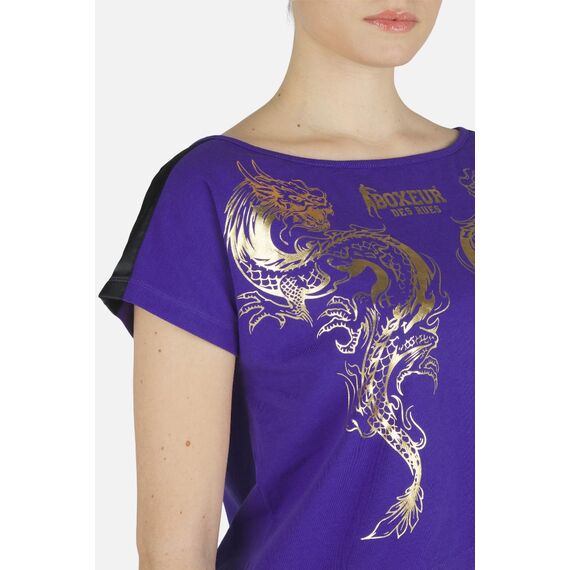 T-Shirt imprimé dragon, Taille: L, Couleur: Violet, 4 image