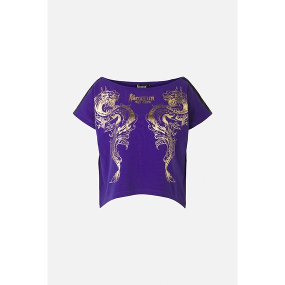 T-Shirt imprimé dragon, Taille: XL, Couleur: Violet, 2 image