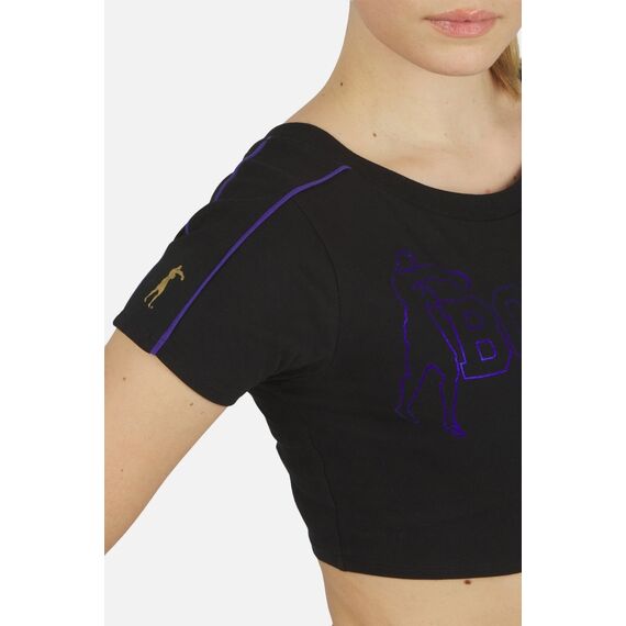 Slim Cropped T-Shirt, Size: XL, Colour: Schwarz, 2 image