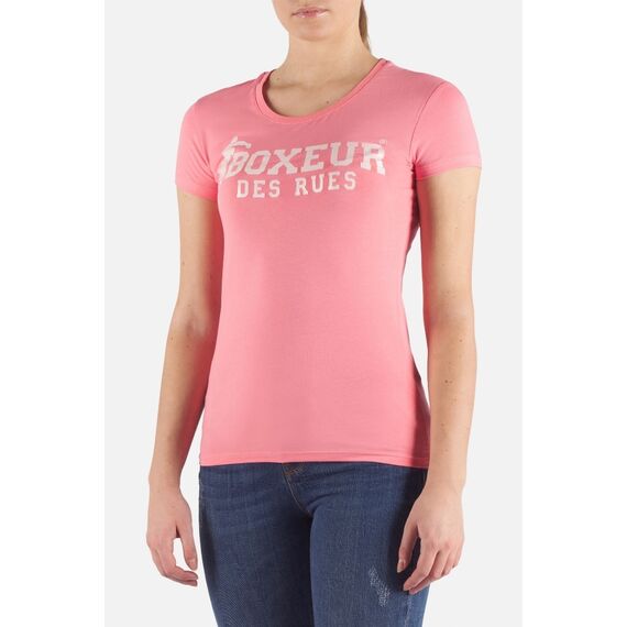 Basic T-Shirt With Front Logo, Bekleidungsgrösse: XL, Farbe: Rosa, Grösse : XL