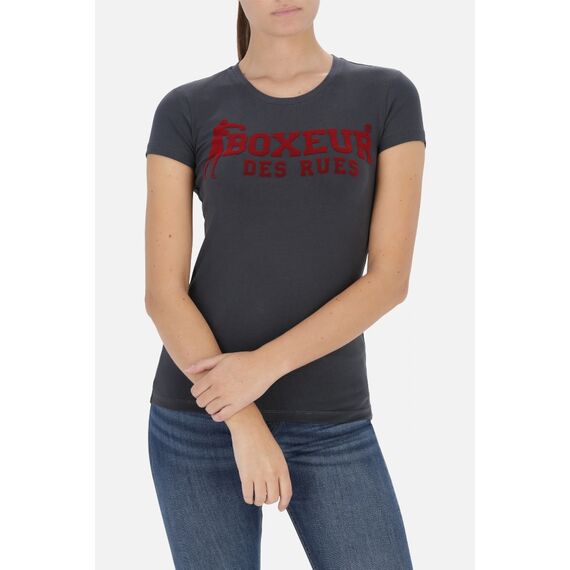 Basic T-Shirt With Front Logo, Bekleidungsgrösse: XL, Farbe: Anthracite