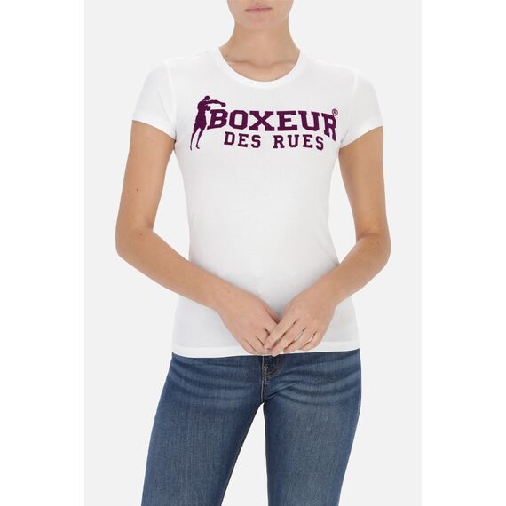 T-shirt avec logo sur le devant, Taille: M, Couleur: Blanc