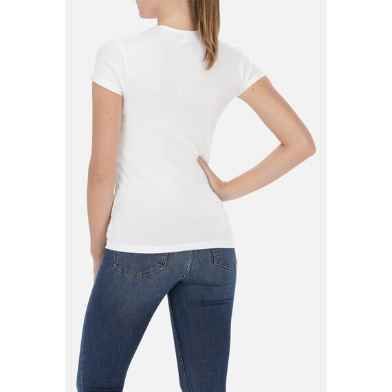 T-shirt avec logo sur le devant, Taille: M, Couleur: Blanc, 3 image