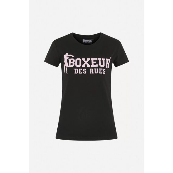 Basic T-Shirt With Front Logo, Size: L, Colour: Schwarz, 4 image
