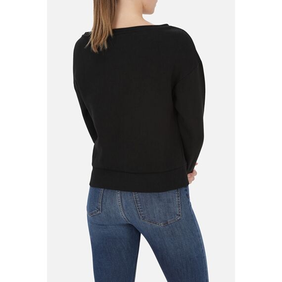 Brushed Sweatshirt Boat Neck, Size: L, Colour: Schwarz, 3 image