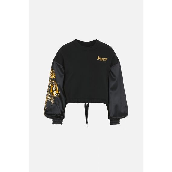Sweatshirt W/ Satin Sleeves, Bekleidungsgrösse: S, Farbe: Schwarz, 2 image
