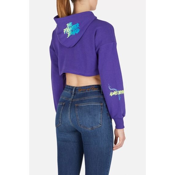 Cropped Hoodie Sweatshirt, Size: XL, Colour: Violett, 3 image