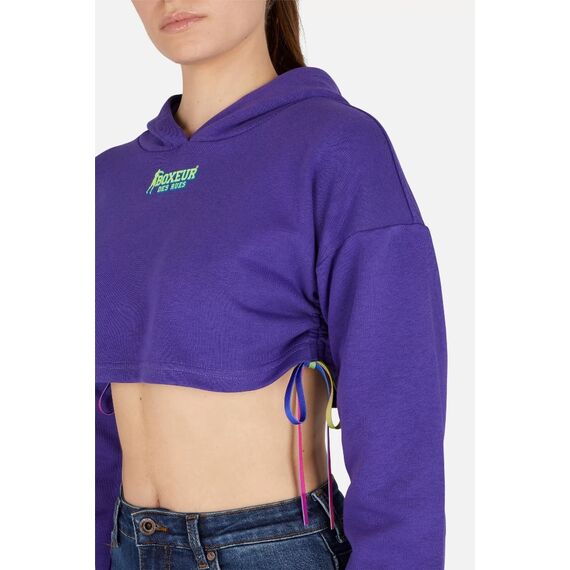 Cropped Hoodie Sweatshirt, Size: XL, Colour: Violett, 4 image