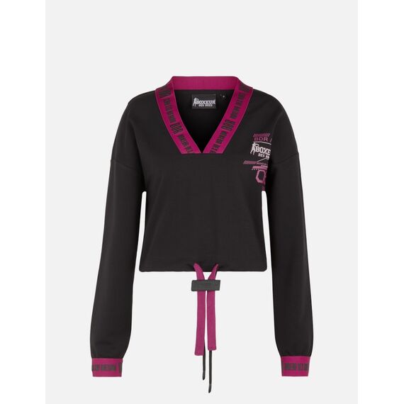 V Neck Sweatshirt Elastic Band, Size: L, Colour: Schwarz, 2 image