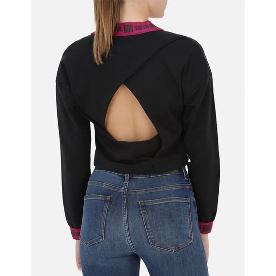 V Neck Sweatshirt Elastic Band, Size: L, Colour: Schwarz, 3 image