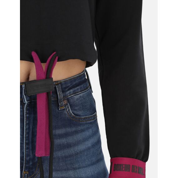 V Neck Sweatshirt Elastic Band, Size: L, Colour: Schwarz, 4 image