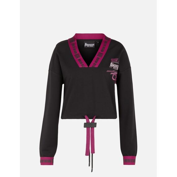 V Neck Sweatshirt Elastic Band, Size: S, Colour: Schwarz, 2 image