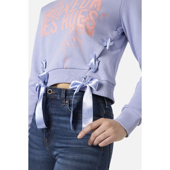 Hooded Sweatshirt With Laces, Size: L, Colour: Violett, 2 image