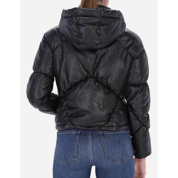 Eco Leather Padded Jacket, Taille: S, Couleur: Noir, 2 image