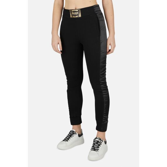 High Waist Sweatpants W/Satin, Size: L, Colour: Schwarz