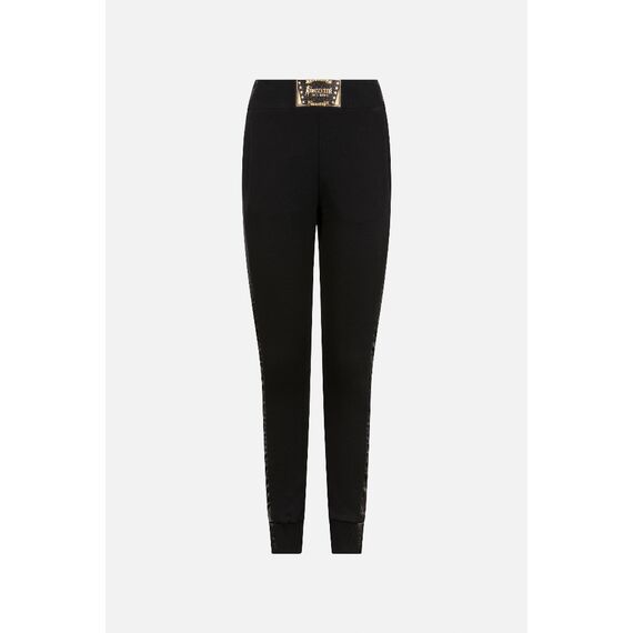 High Waist Sweatpants W/Satin, Size: L, Colour: Schwarz, 2 image