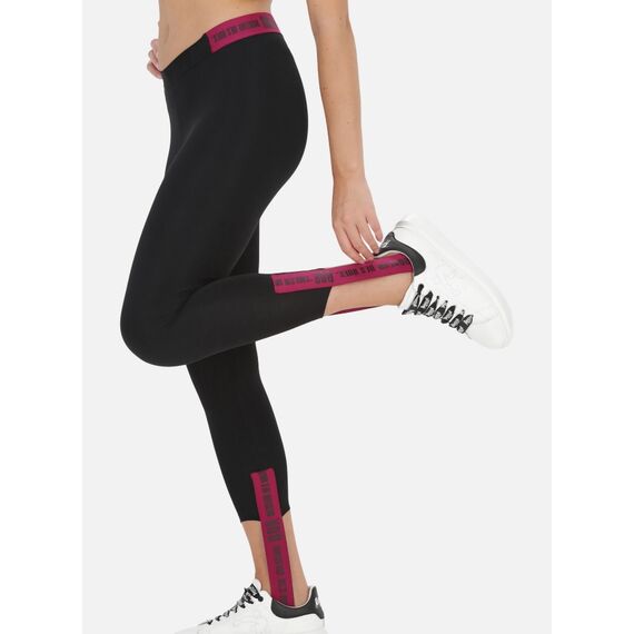 Leggings With Elastic Stirrup, Size: L, Colour: Schwarz