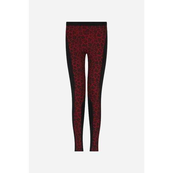 Mid-Rise  Color-Block Leggings, Size: M, Colour: Bordeau, 2 image