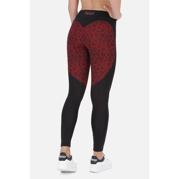 Mid-Rise  Color-Block Leggings, Size: S, Colour: Bordeau, 4 image