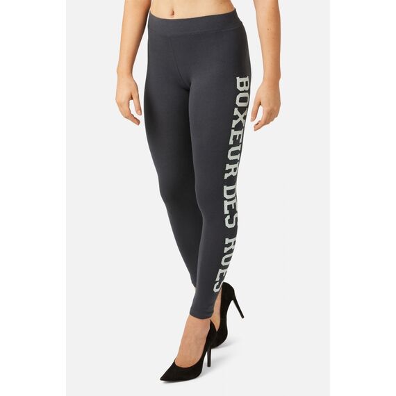 Basic Leggings With Front Logo, Colour: Anthracite, Size: M