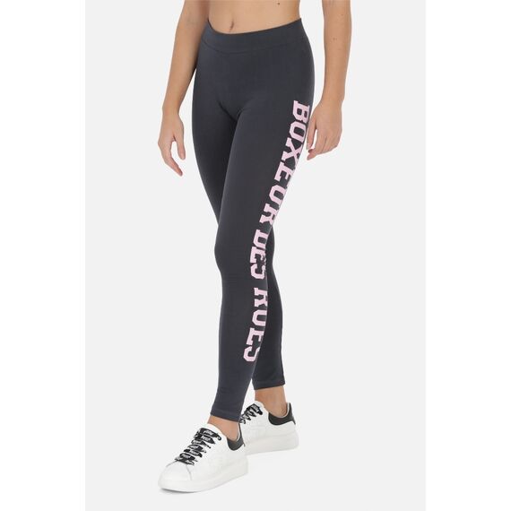 Basic Leggings With Front Logo, Taille: L, Couleur: Gris anthracite