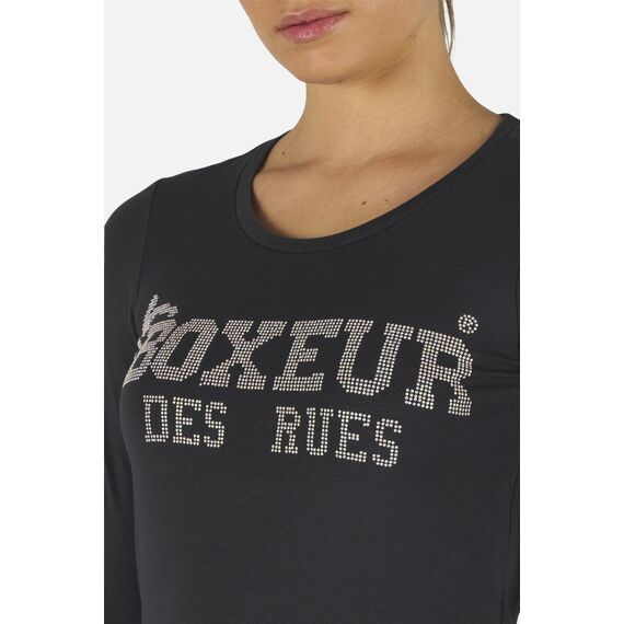 Lady Strass Logo T-Shirt L/S, Colour: Anthracite, Size: L, 2 image