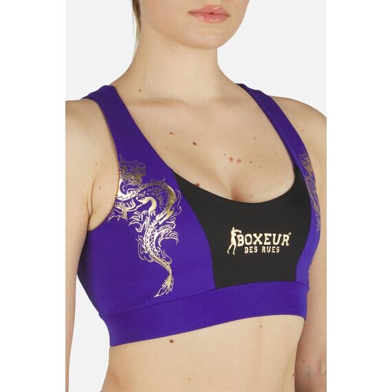 Dragon Print  Sport Bra, Size: M, Colour: Schwarz
